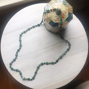 BOGO Long Vintage Green Flowered Necklace